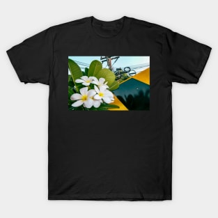 Flowers next to power pole T-Shirt